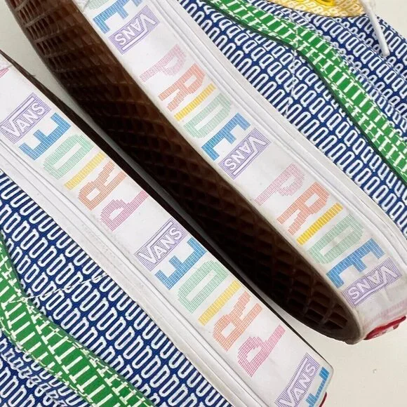 Vans High Top Pride Canvas Skateboard Sneakers Multi Color Womens  10 - Picture 11 of 16